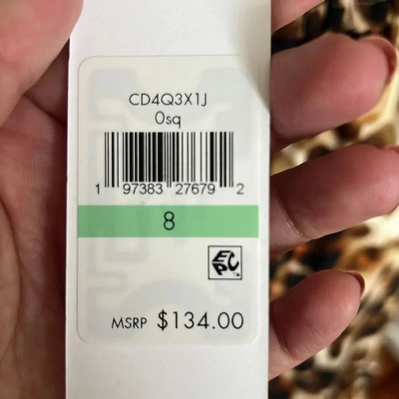 Calvin Klein Animal Print Tie-Shoulder Maxi Dress with Drawstring Elastic Waist - Picture 11 of 16